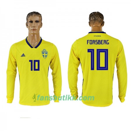 Fotball-VM 2018 Sverige drakt Forsberg 10 Hjemmetrøye Langermet